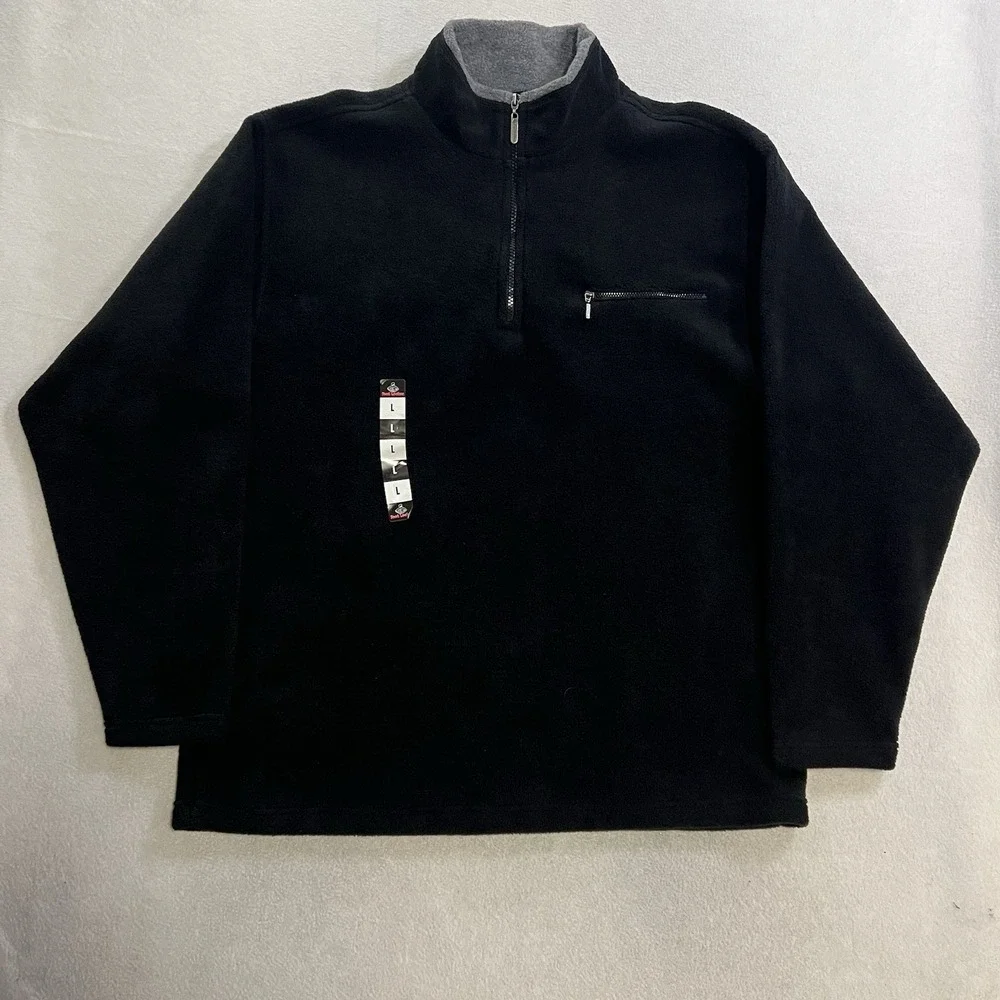 VTG Foot Locker Fleece Jacket 1/4 Zip Pullover Men's Size Large Pullover Black